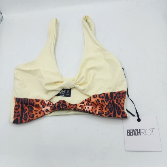 Beach Riot Ivory-Leopard Bowie Sport Bra Size S - Picture 11 of 12